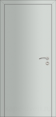 Межкомнатная дверь Капель Classic ПВХ гладкая моноколор серый 7035