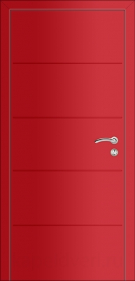 Межкомнатная дверь Капель Multicolor ПВХ Ф4Г гладкая красная