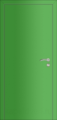 Межкомнатная дверь Капель Multicolor ПВХ ДГ гладкая зеленая