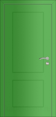Межкомнатная дверь Капель Multicolor ПВХ Ф2К гладкая зеленая