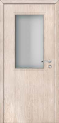 Межкомнатная дверь Капель Classic экошпон Дуб Беленый с остеклением