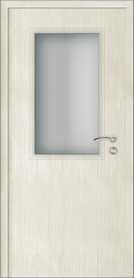Межкомнатная дверь Капель Classic экошпон Лиственница Беленая с остеклением