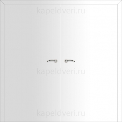 Межкомнатная дверь Капель Classic ПВХ гладкая белая двустворчатая