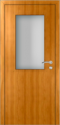 Межкомнатная дверь Капель Classic ПВХ гладкая Орех Миланский с остеклением