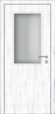 Межкомнатная дверь Капель Classic ПВХ гладкая Дуб Тревис с остеклением