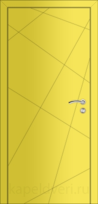 Межкомнатная дверь Капель Multicolor ПВХ Ф7Г гладкая желтая