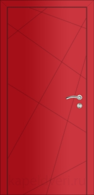Межкомнатная дверь Капель Multicolor ПВХ Ф7Г гладкая красная