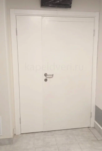 Белая двустворчатая дверь
